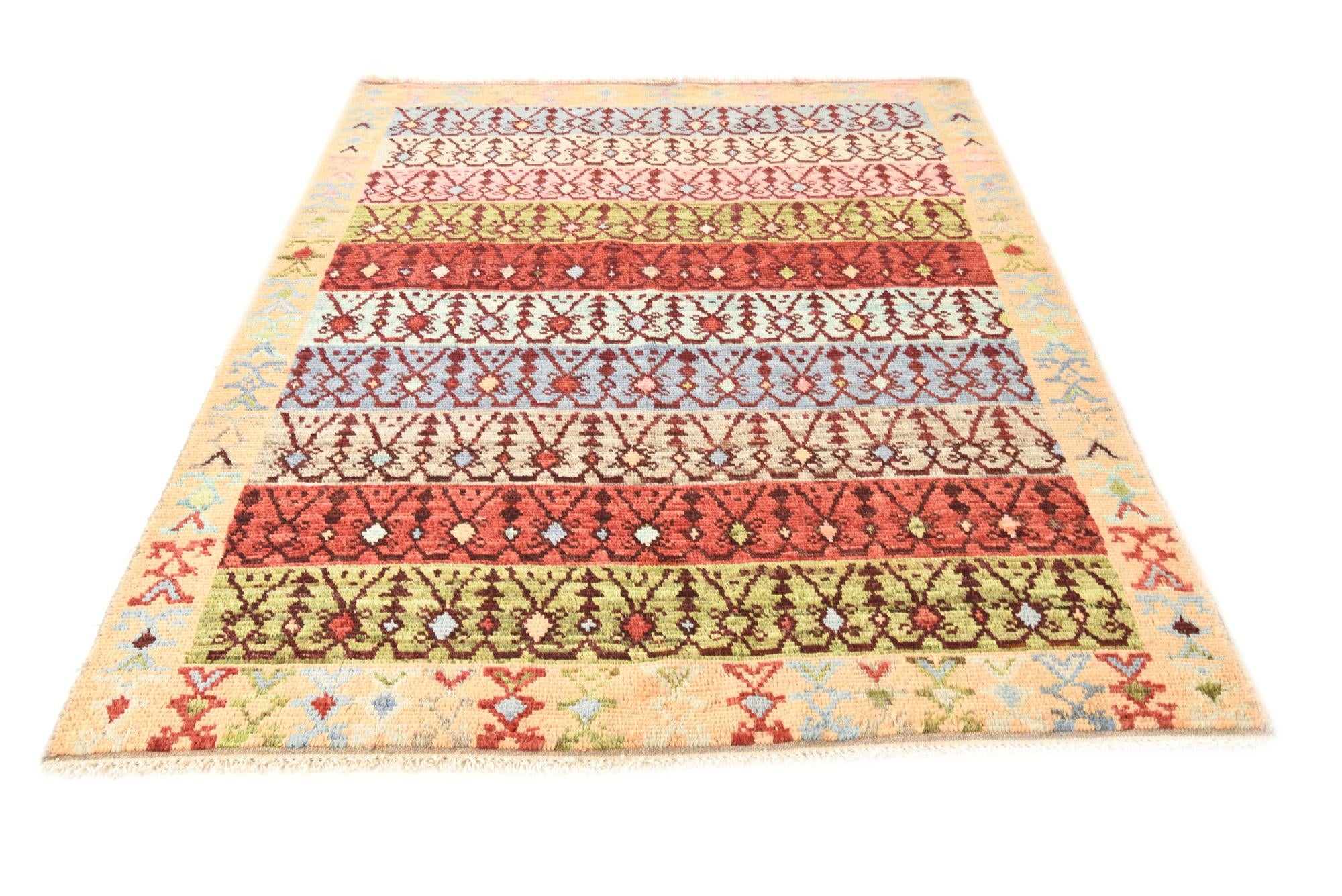 5' 3 x 7' 2 Hand Knotted Darya Wool Rug