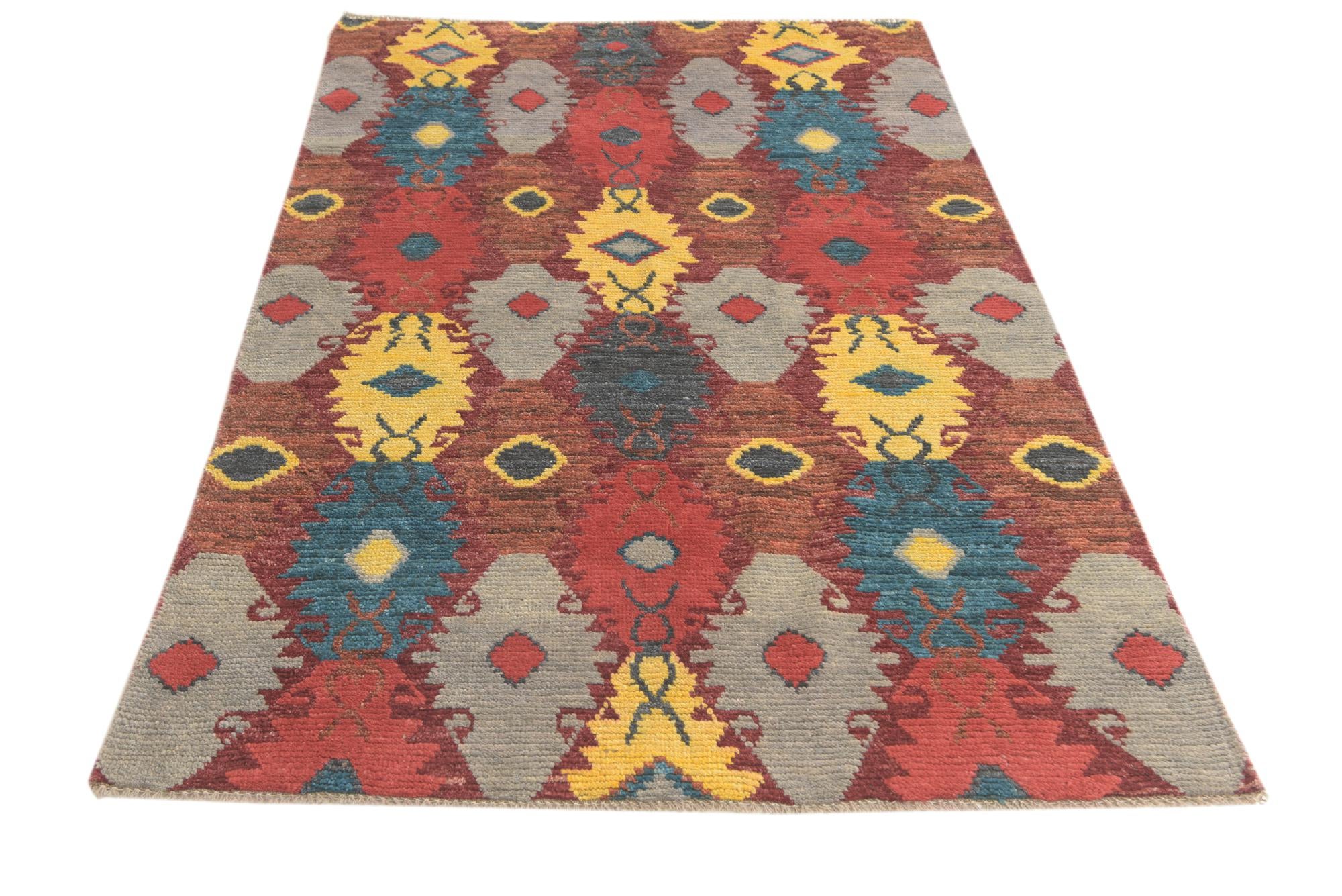 4' 1 x 6' 4 Hand Knotted Darya Wool Rug