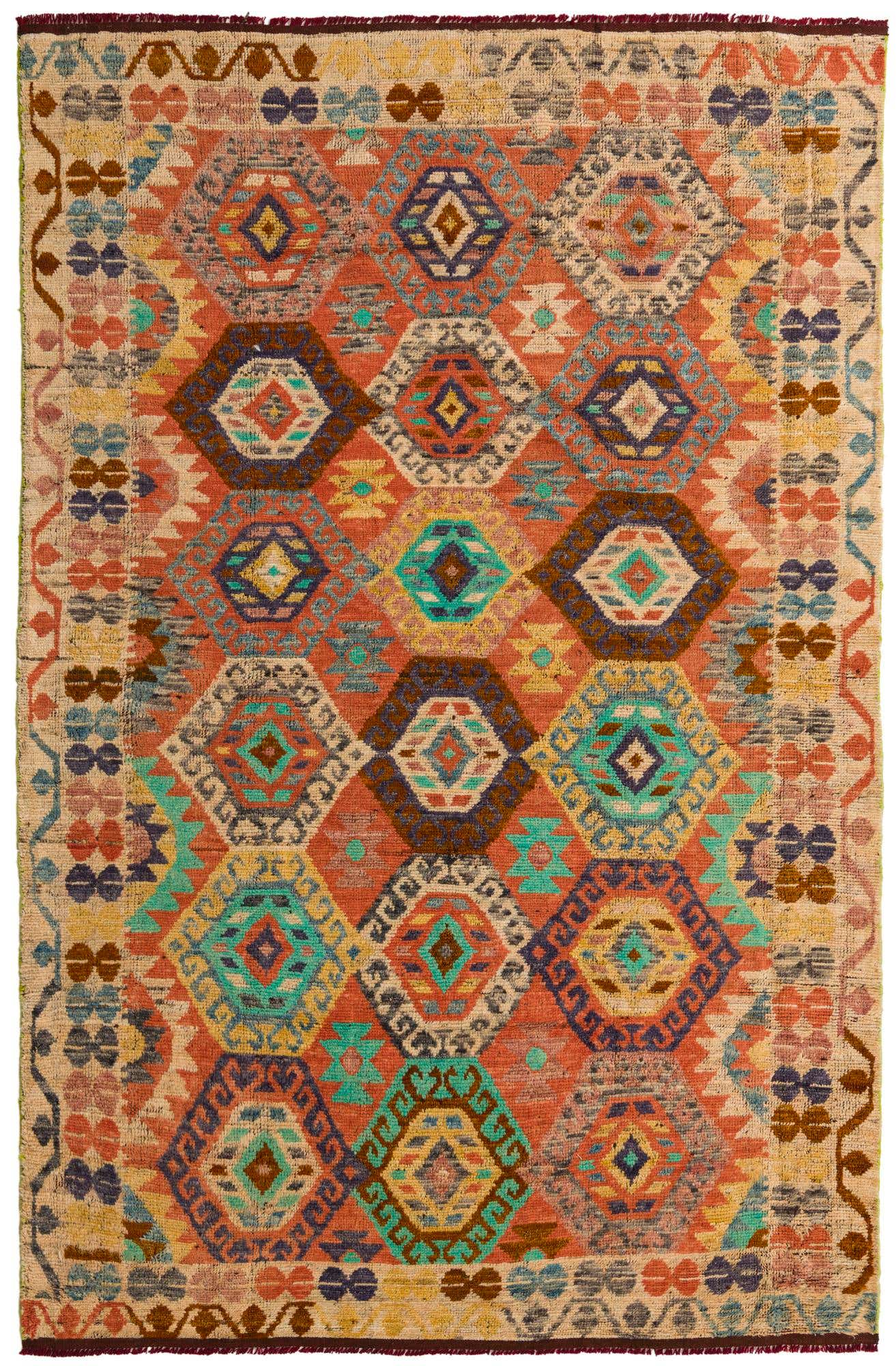 6' 9 x 10' 3 Hand Knotted Darya Wool Rug