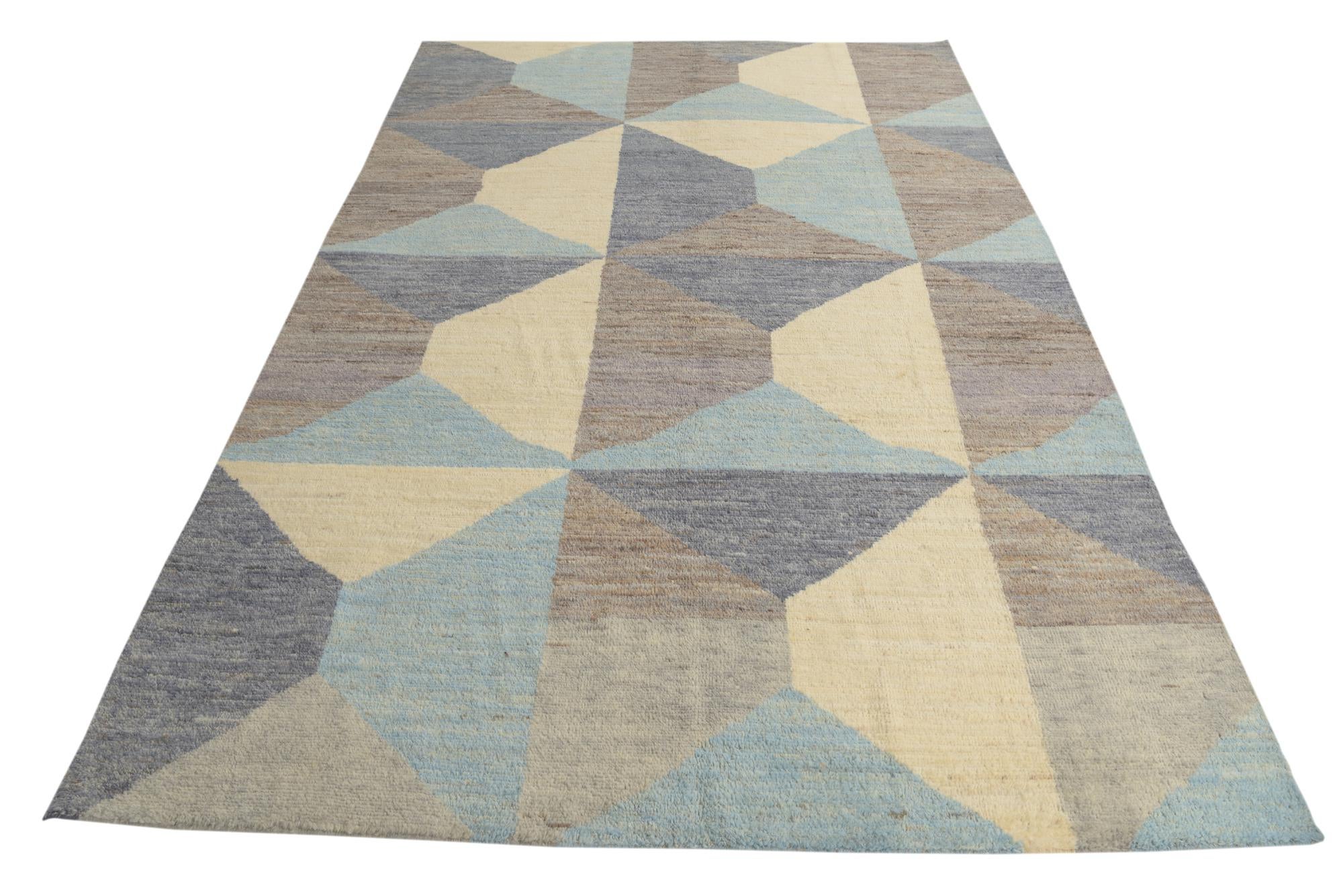 6' 6 x 10' Hand Knotted Darya Wool Rug
