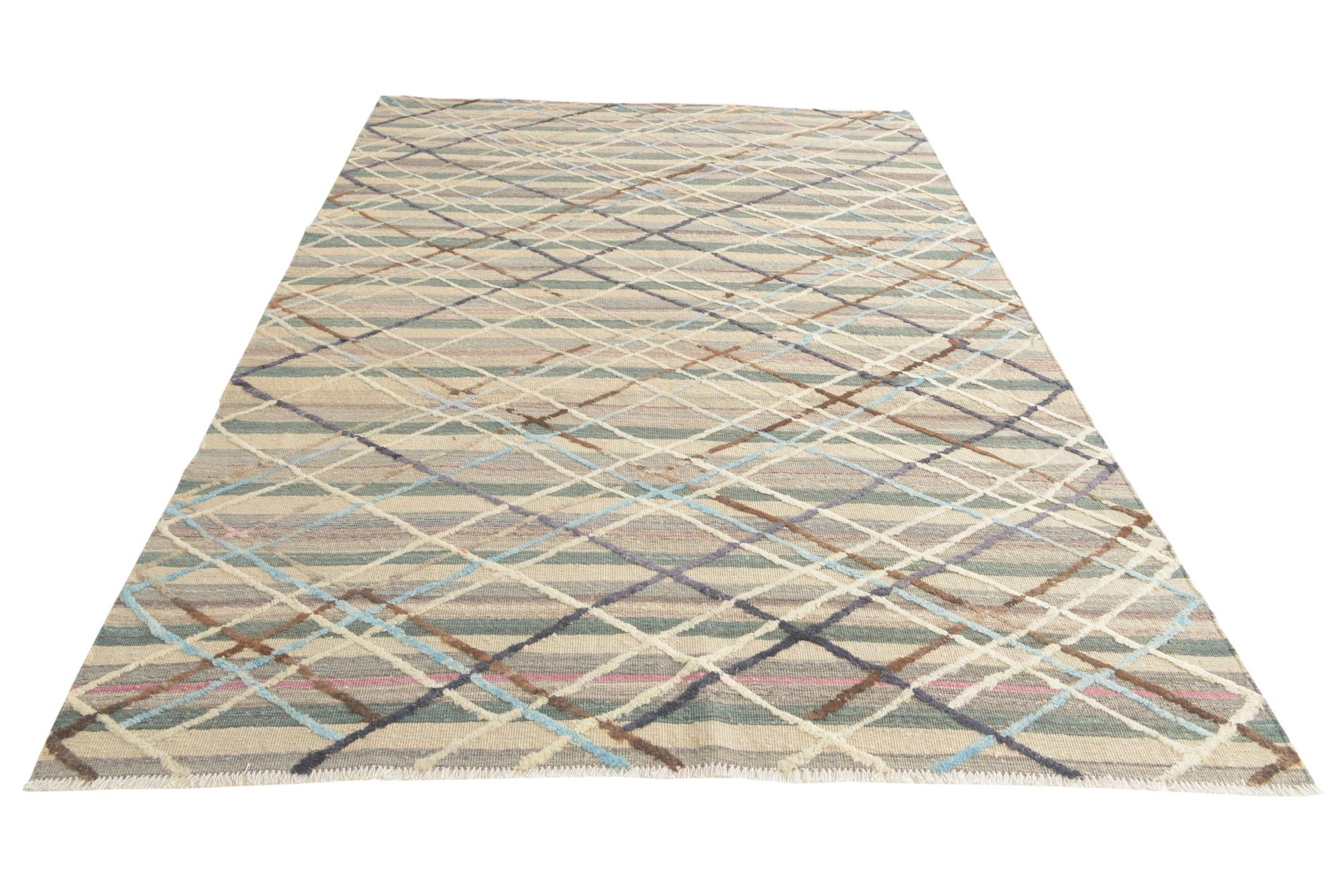 6' 7 x 9' 6 Hand Knotted Darya Wool Rug