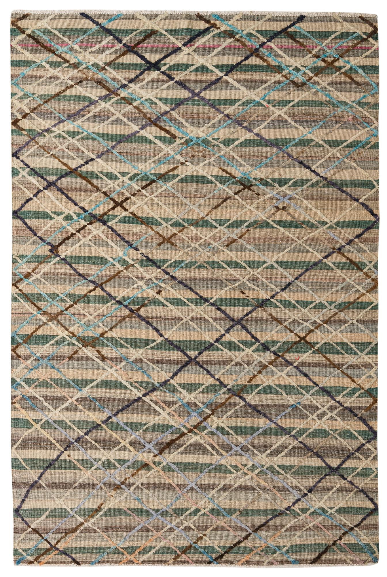 6' 7 x 9' 6 Hand Knotted Darya Wool Rug
