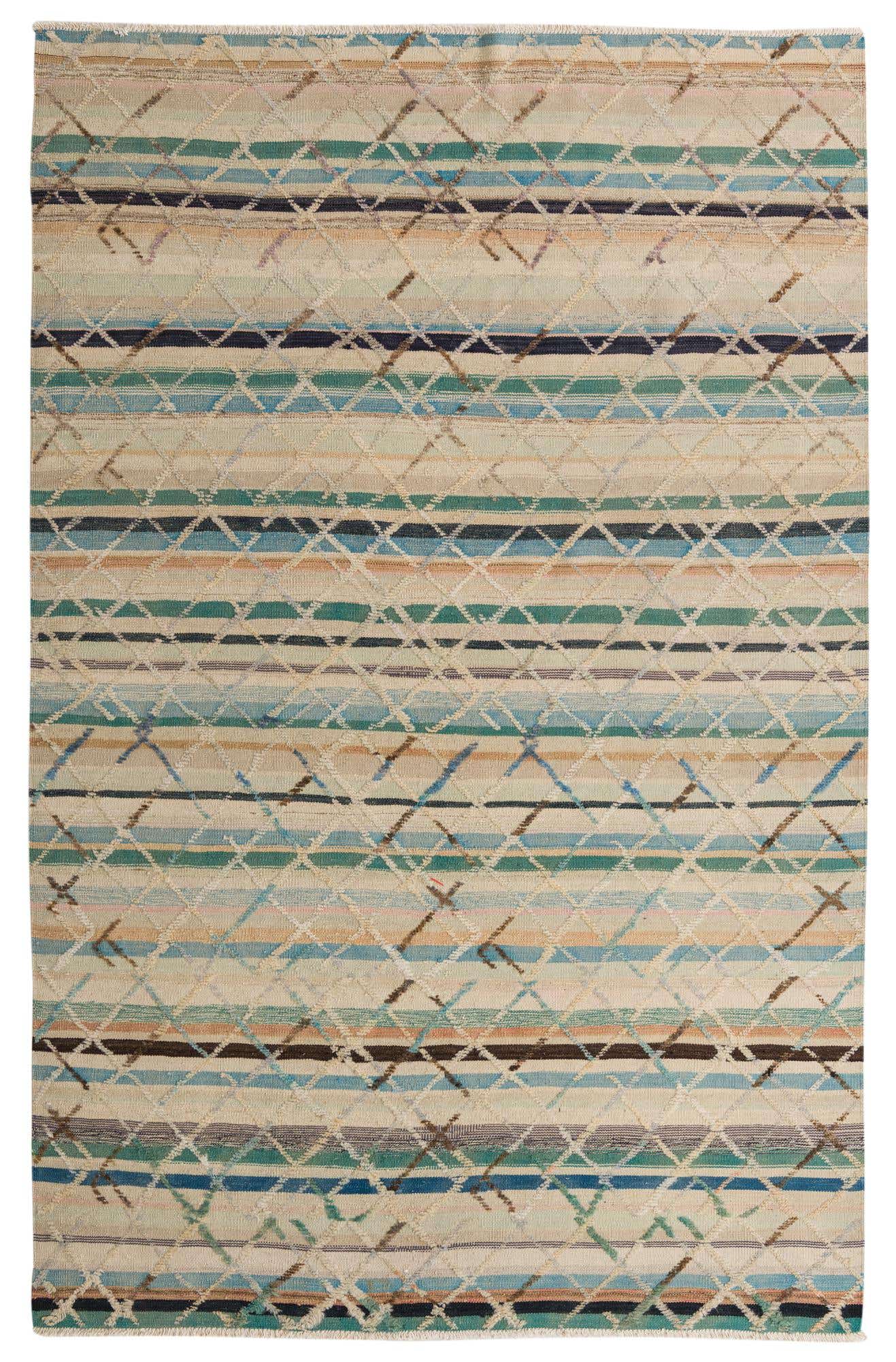 6' 7 x 10' 1 Hand Knotted Darya Wool Rug
