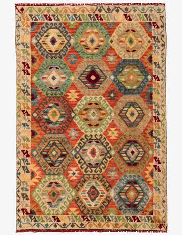 4' 1 x 6' 10 Hand Knotted Darya Wool Rug