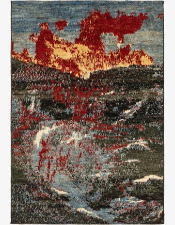 6' 4 x 9' 7 Hand Knotted Darya Wool Rug