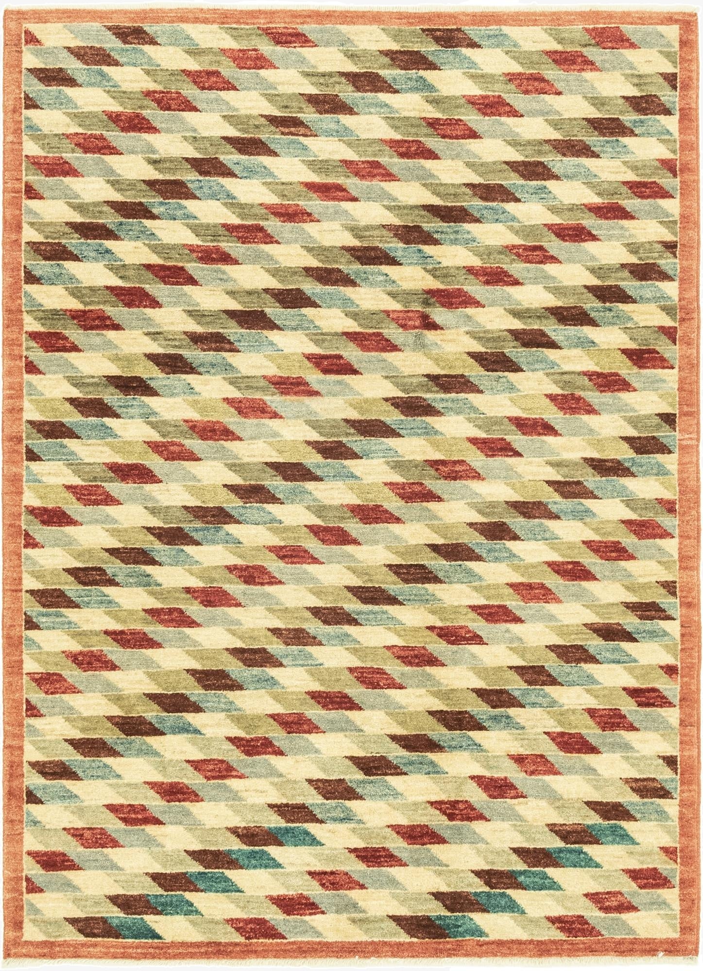 4' 2 x 5' 9  Hand Knotted Darya Oriental Rug