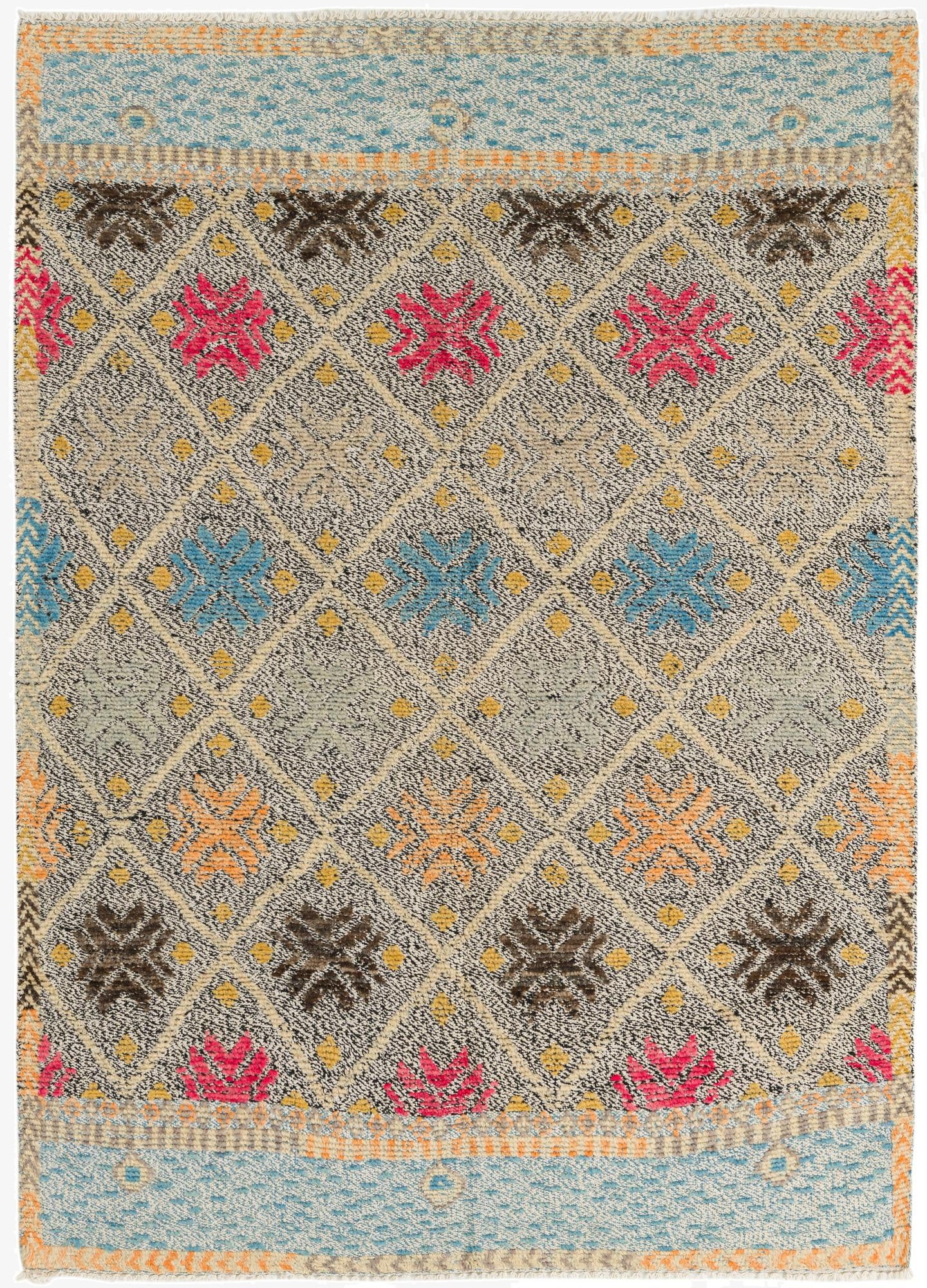 5' x 6' 10  Hand Knotted Darya Wool Rug