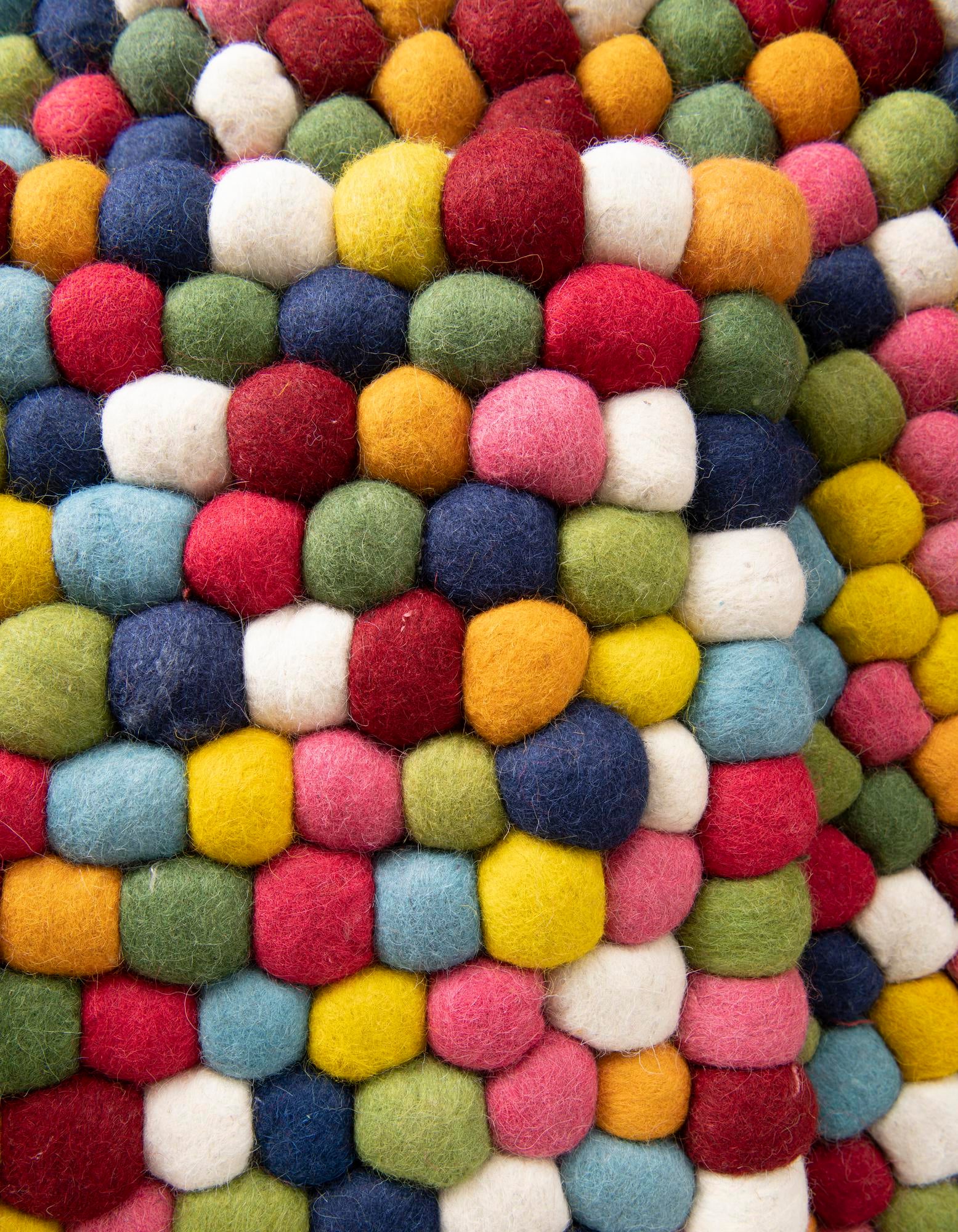Custom Multi Felt Ball Wool Rug