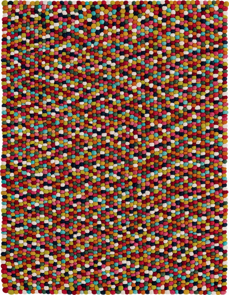 Detail image of 5' 1 x 8' Felt Ball Wool Rug