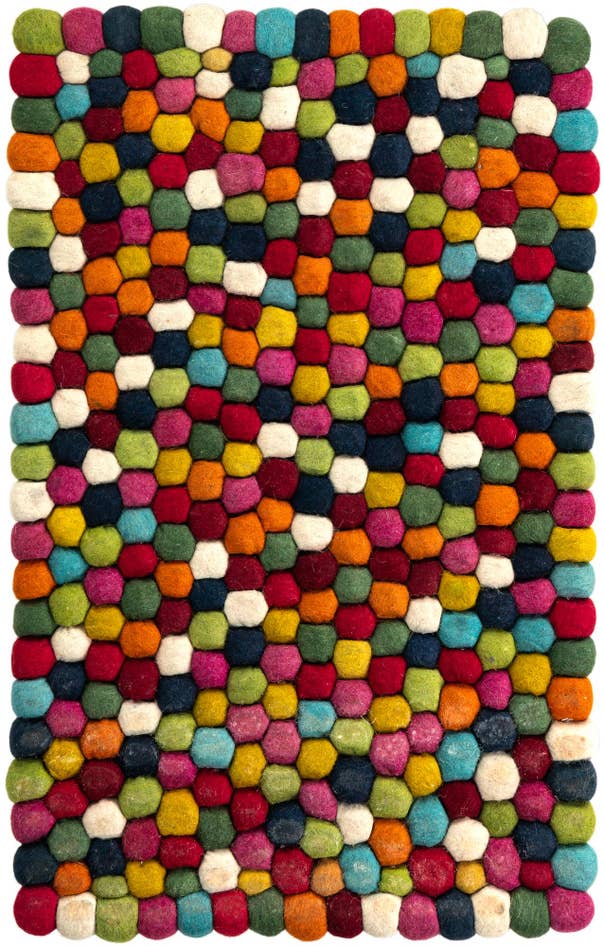 Detail image of 2' 2 x 3' 1 Felt Ball Wool Rug