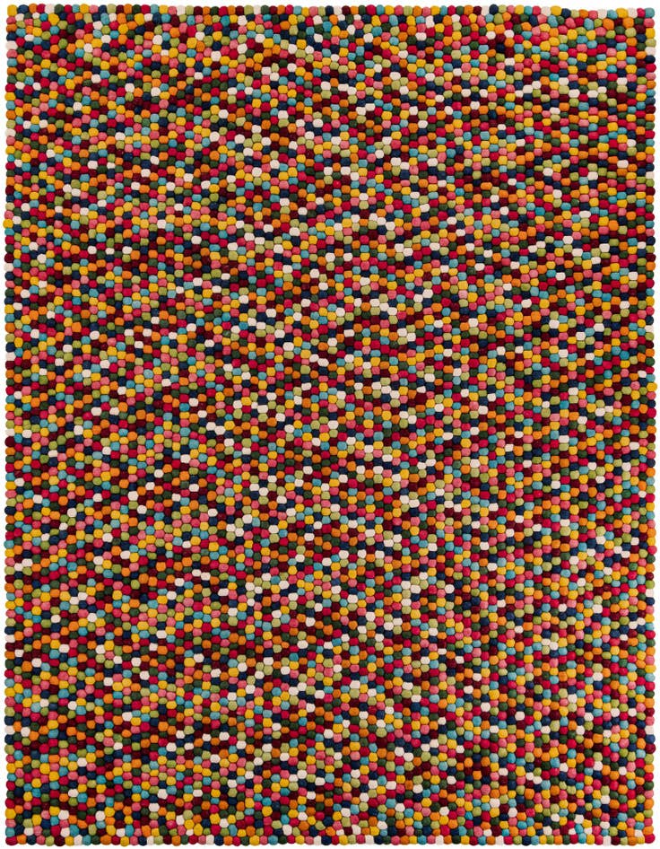Detail image of 9' x 12' Felt Ball Wool Rug