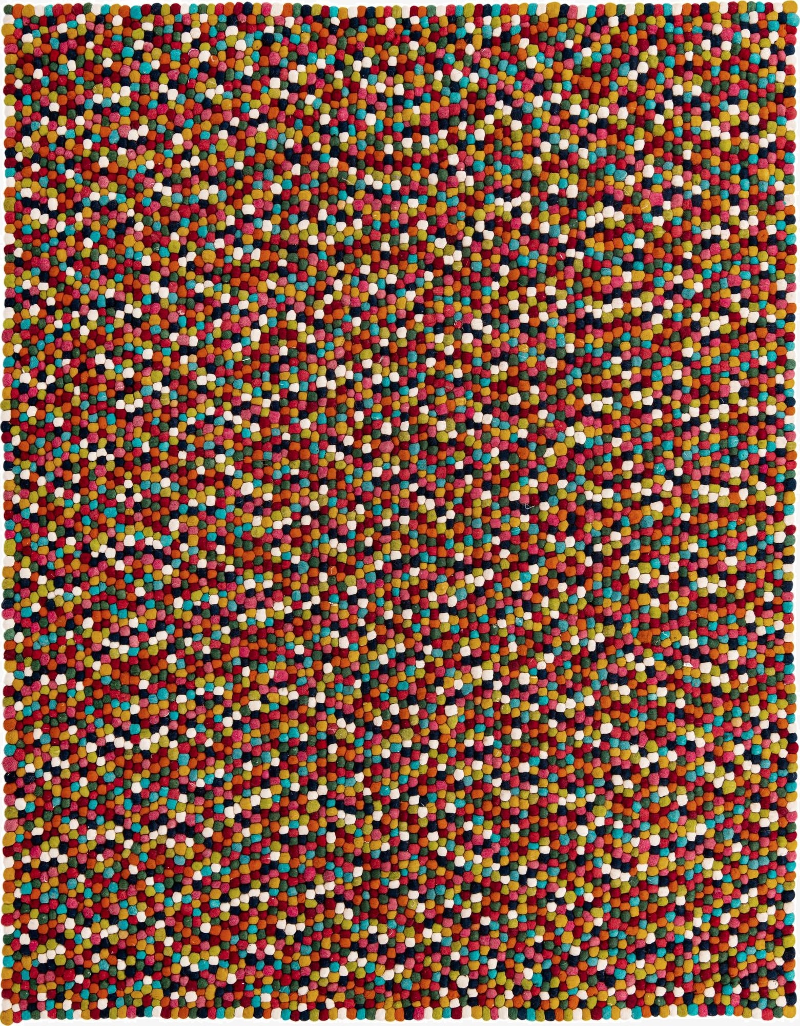 8' x 10' Felt Ball Wool Rug