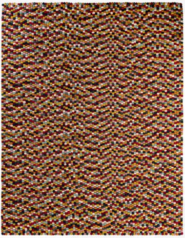 Hand Woven Felt Ball Wool Rug