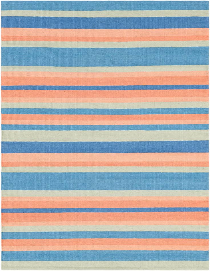Detail image of 4' 1 x 6' 1 Hand Woven Flatweave Cotton Dhurrie Rug