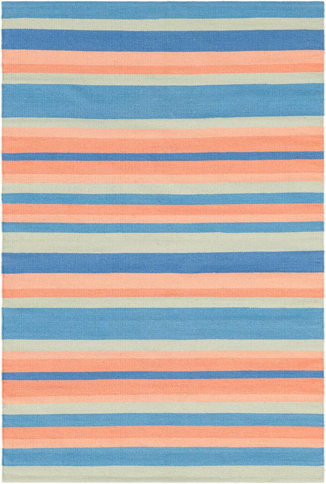 Detail image of 4' 1 x 6' 1 Hand Woven Flatweave Cotton Dhurrie Rug