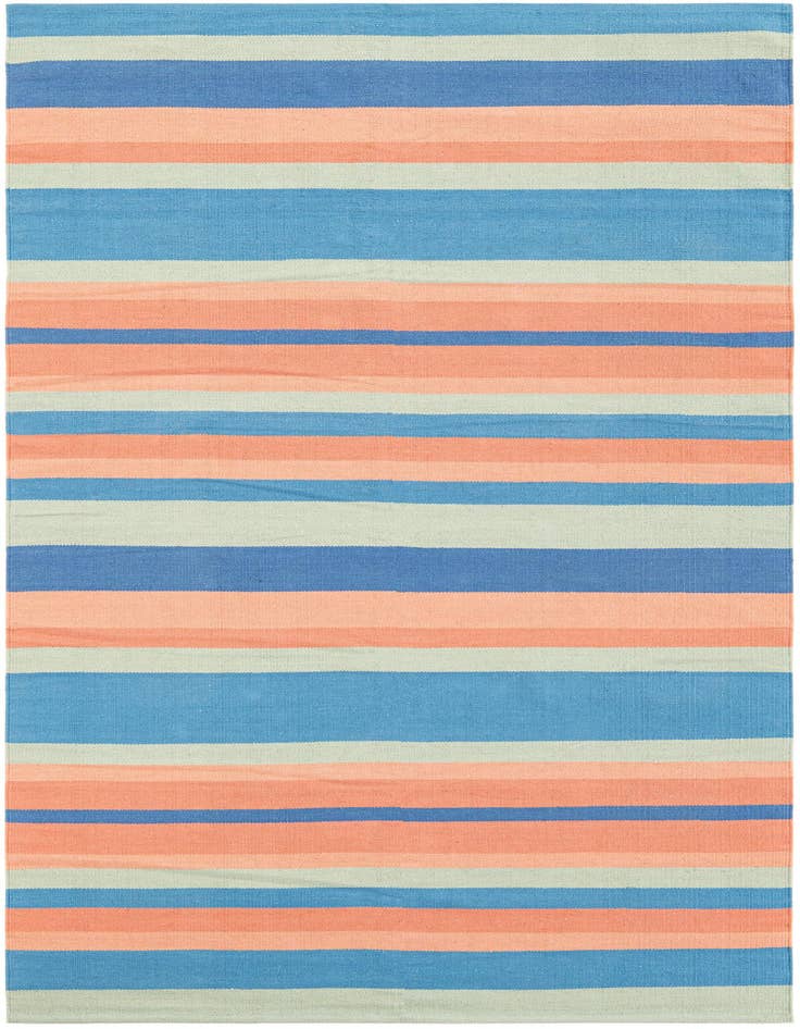 Detail image of 5' 1 x 8' Hand Woven Flatweave Cotton Dhurrie Rug