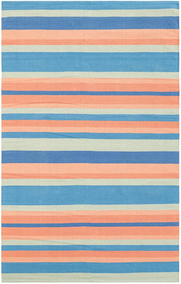 Detail image of 5' 1 x 8' Hand Woven Flatweave Cotton Dhurrie Rug