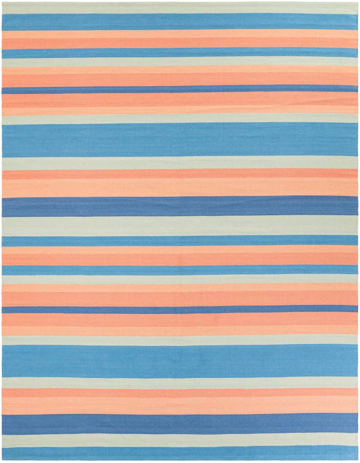 Detail image of 9' x 12' Hand Woven Flatweave Cotton Dhurrie Rug