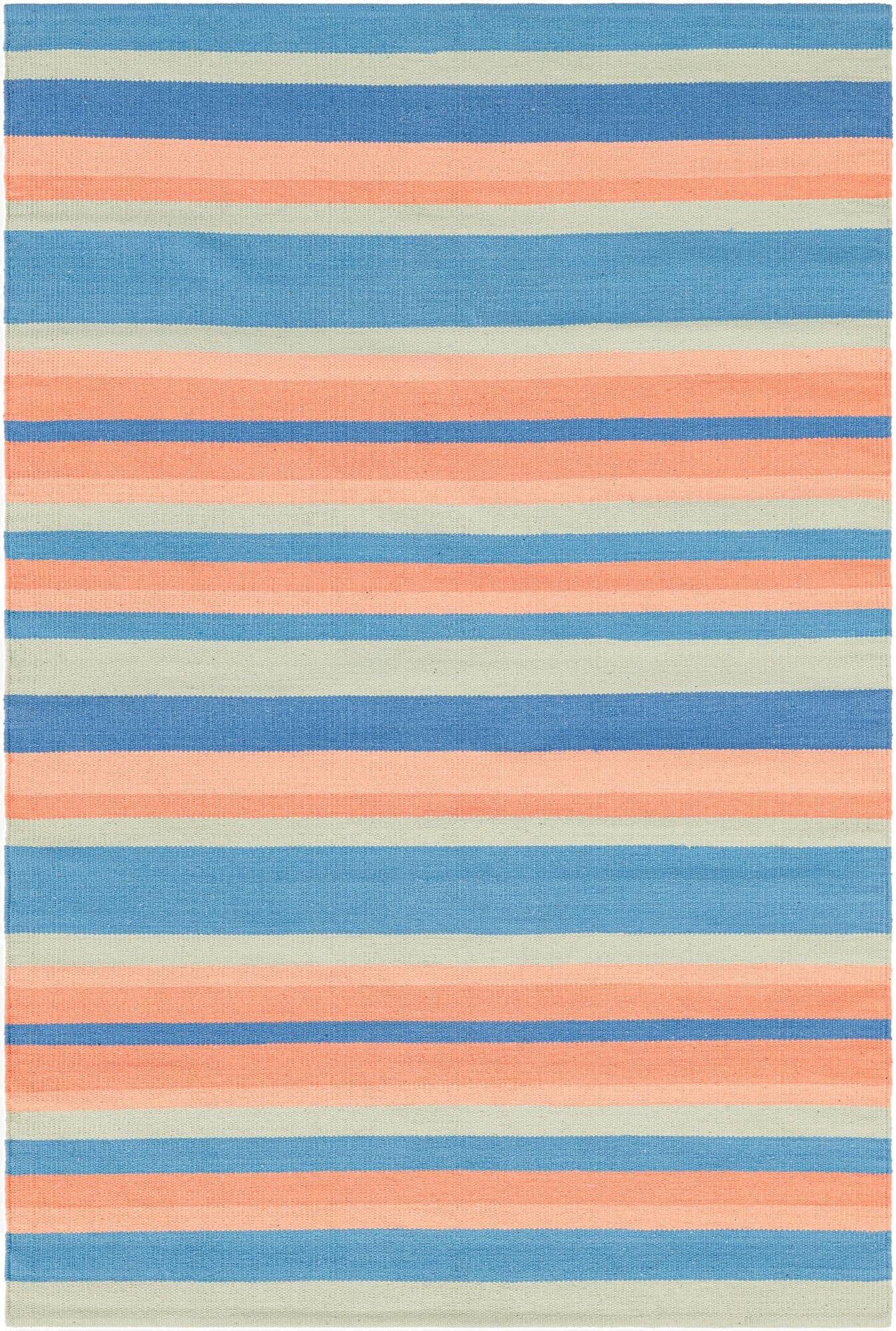 4' 1 x 6' 1  Hand Woven Flatweave Cotton Dhurrie Rug