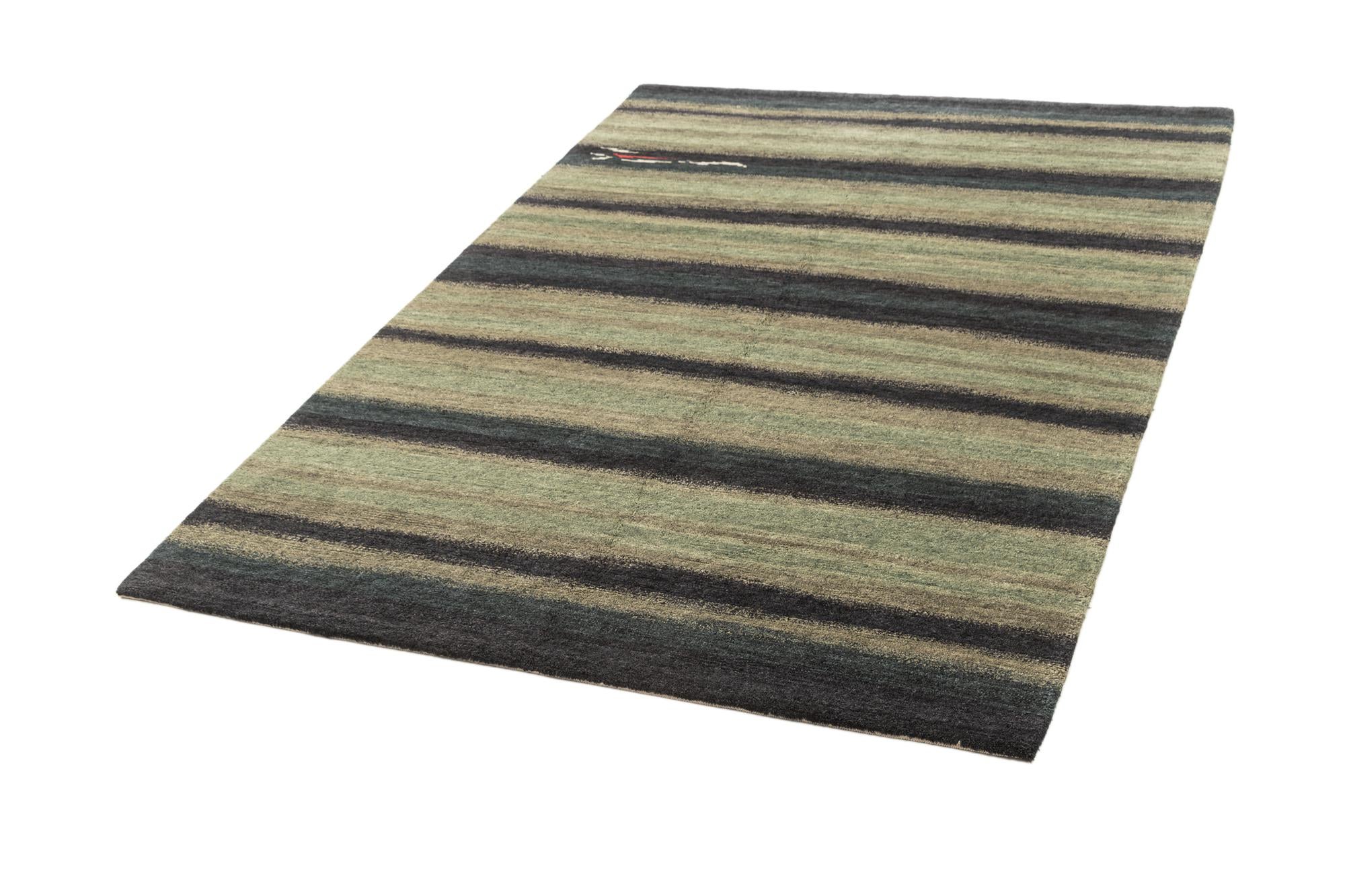 4' 9 x 7' Hand Knotted Gabbeh Wool Rug