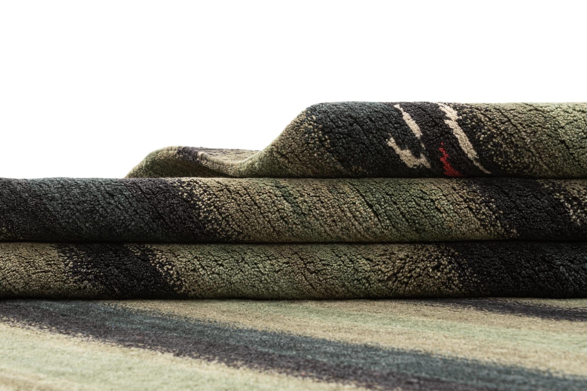 4' 9 x 7' Hand Knotted Gabbeh Wool Rug