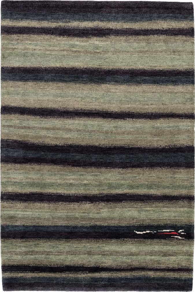 4' 9 x 7' Hand Knotted Gabbeh Wool Rug