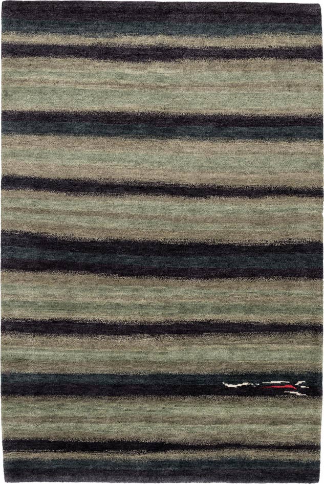 Detail image of 4' 9 x 7' Hand Knotted Gabbeh Wool Rug