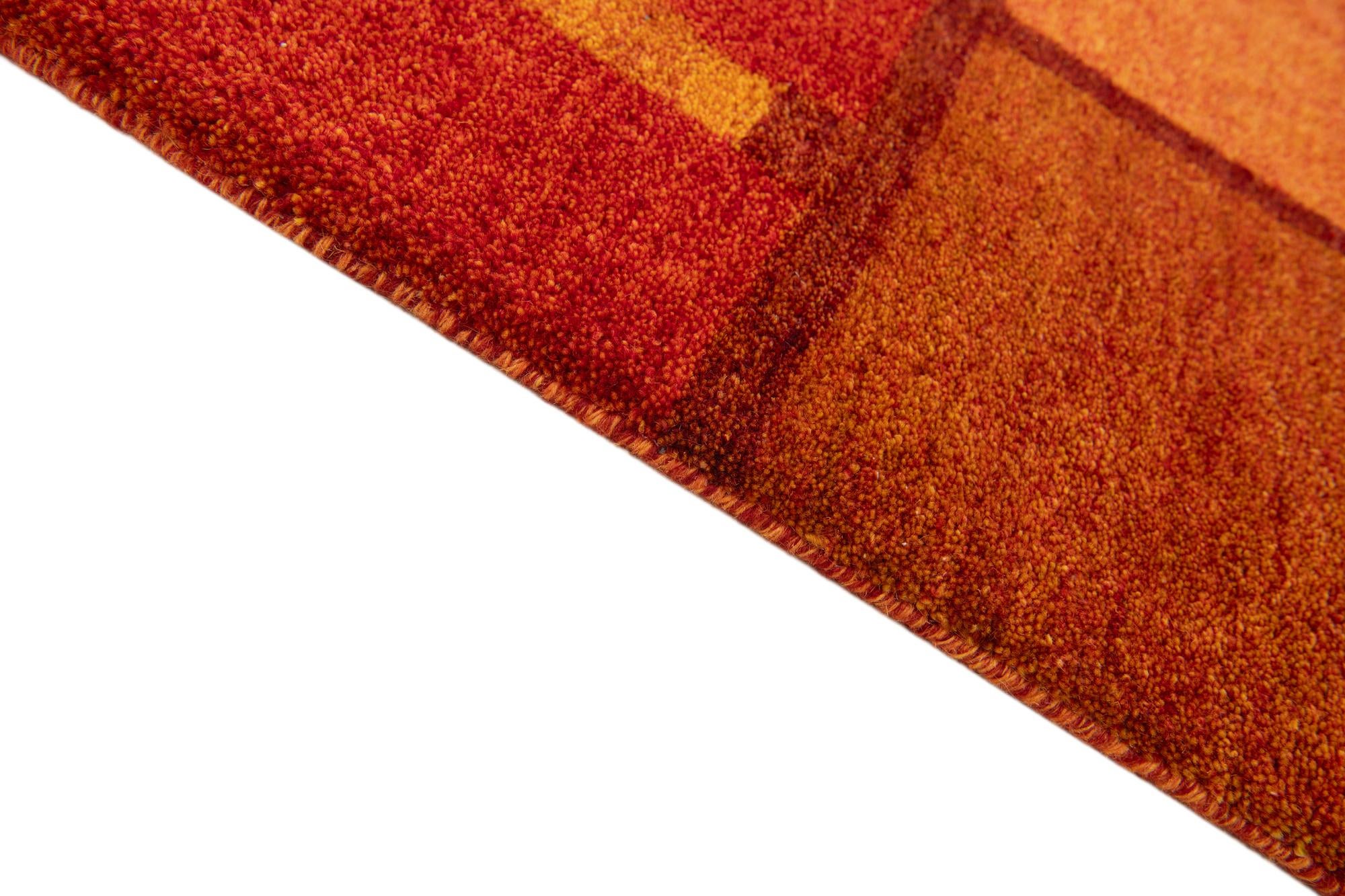 5' 6 x 8' Hand Knotted Gabbeh Wool Rug