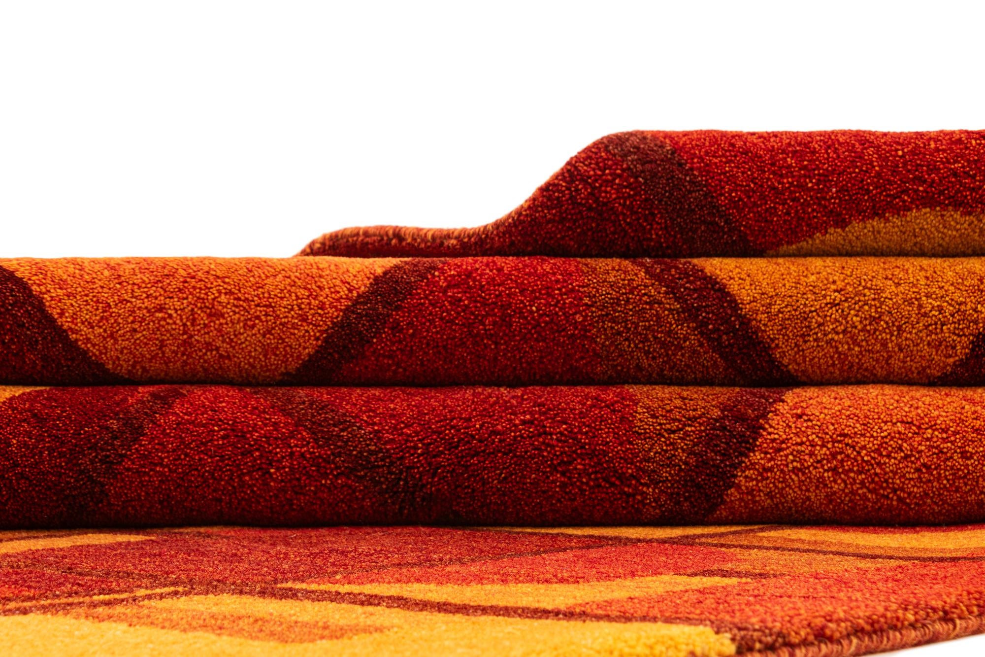 5' 6 x 8' Hand Knotted Gabbeh Wool Rug