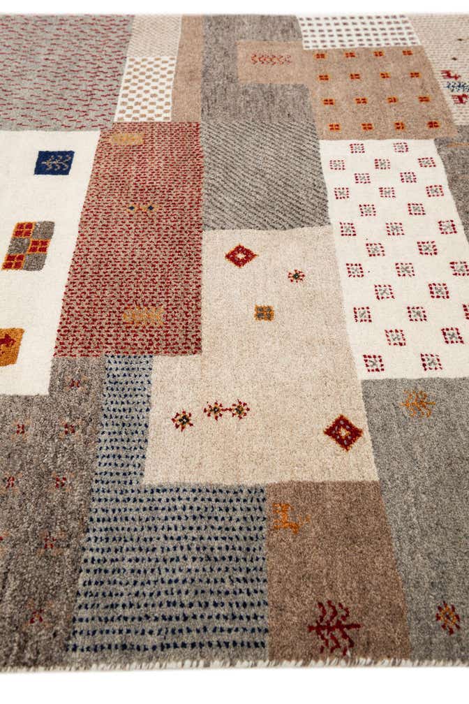 5' x 7' Hand Knotted Gabbeh Wool Rug