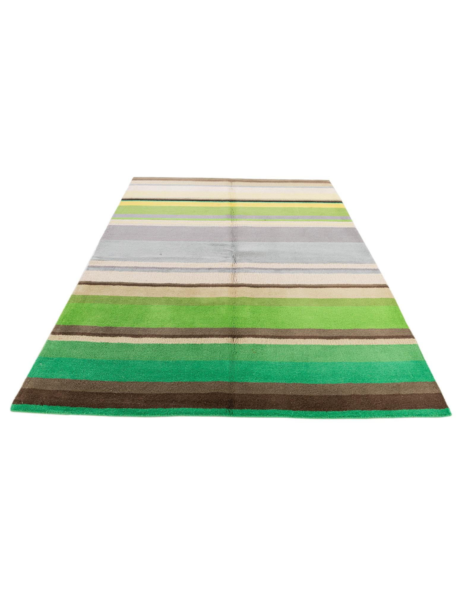 5' 7 x 7' 9 Hand Knotted Gabbeh Wool Rug