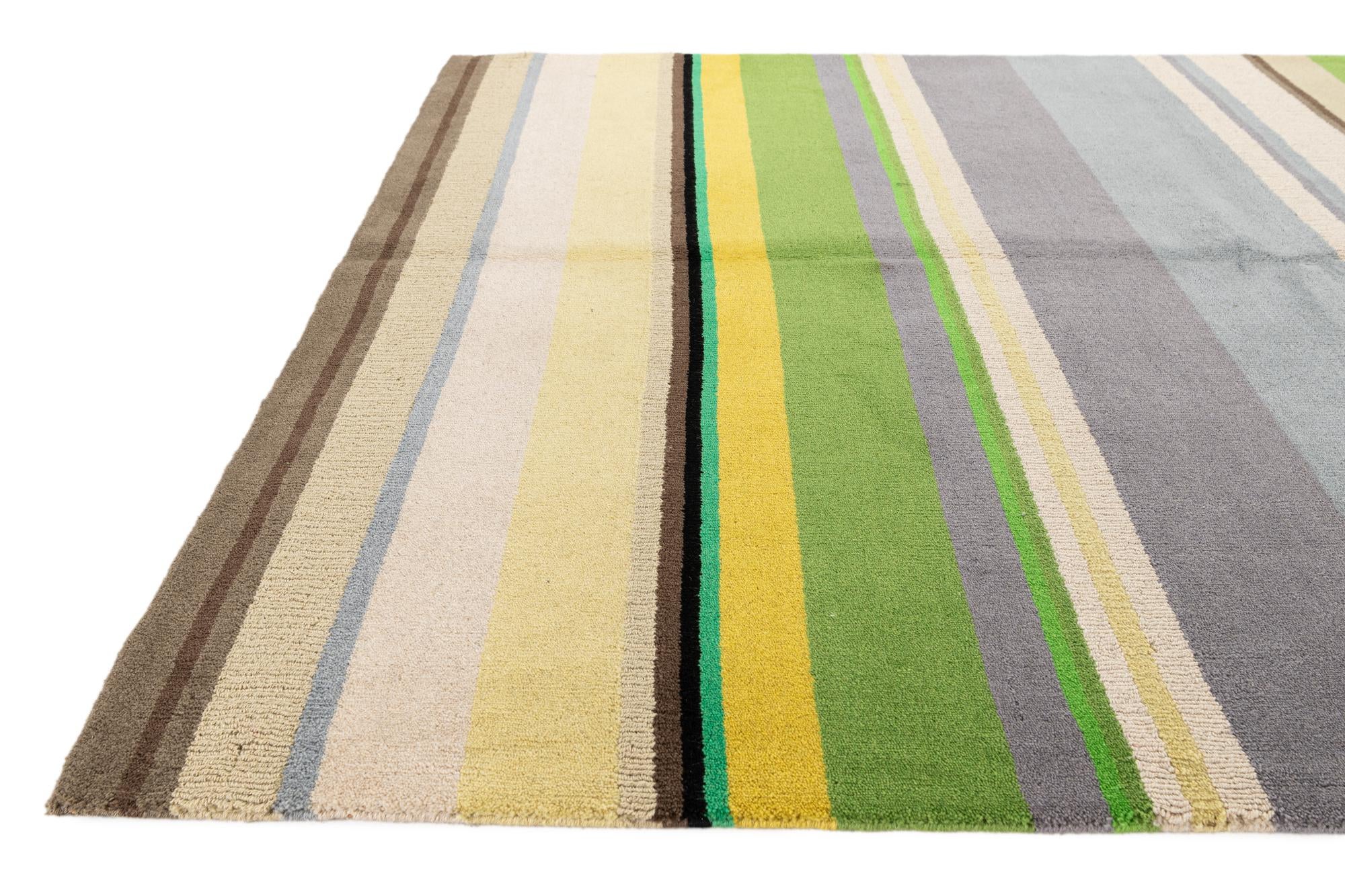 5' 7 x 7' 9 Hand Knotted Gabbeh Wool Rug