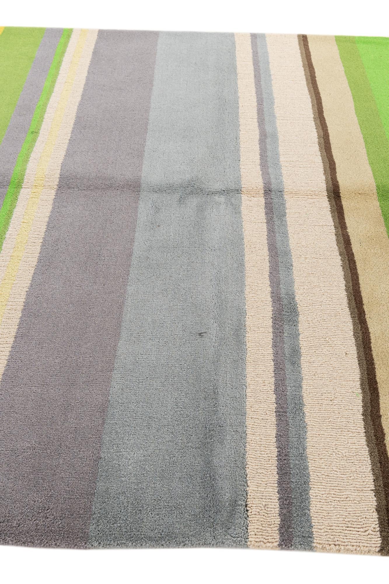 5' 7 x 7' 9 Hand Knotted Gabbeh Wool Rug