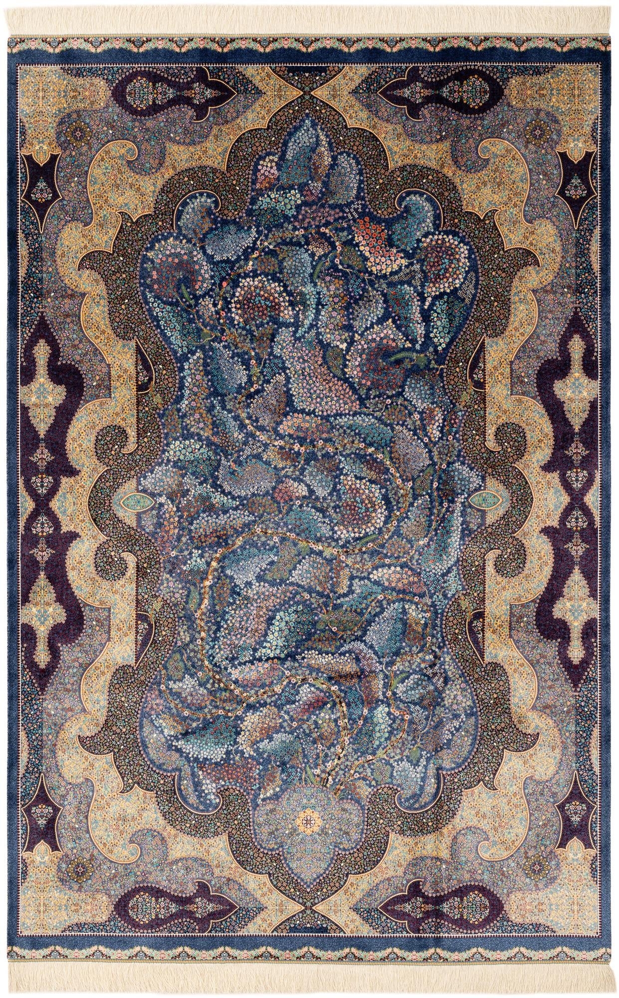 4' 9 x 7' 5 Ghom Design Rug