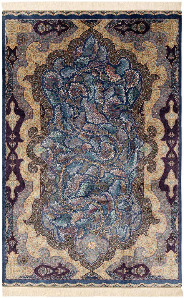 4' 9 x 7' 5 Ghom Design Rug