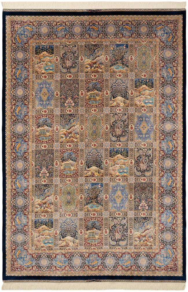 6' 6 x 9' 7 Ghom Design Rug