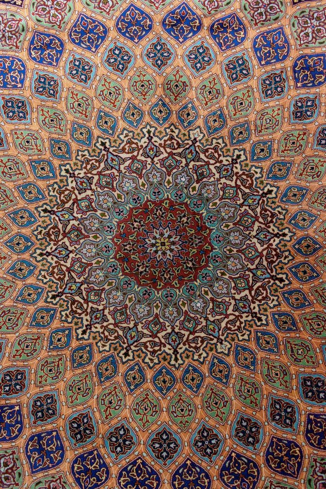 11' 3 x 16' 5 Ghom Silk Rug