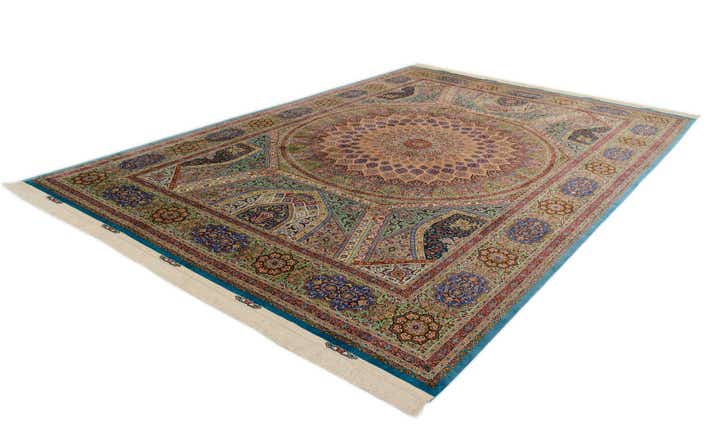 11' 3 x 16' 5 Ghom Silk Rug