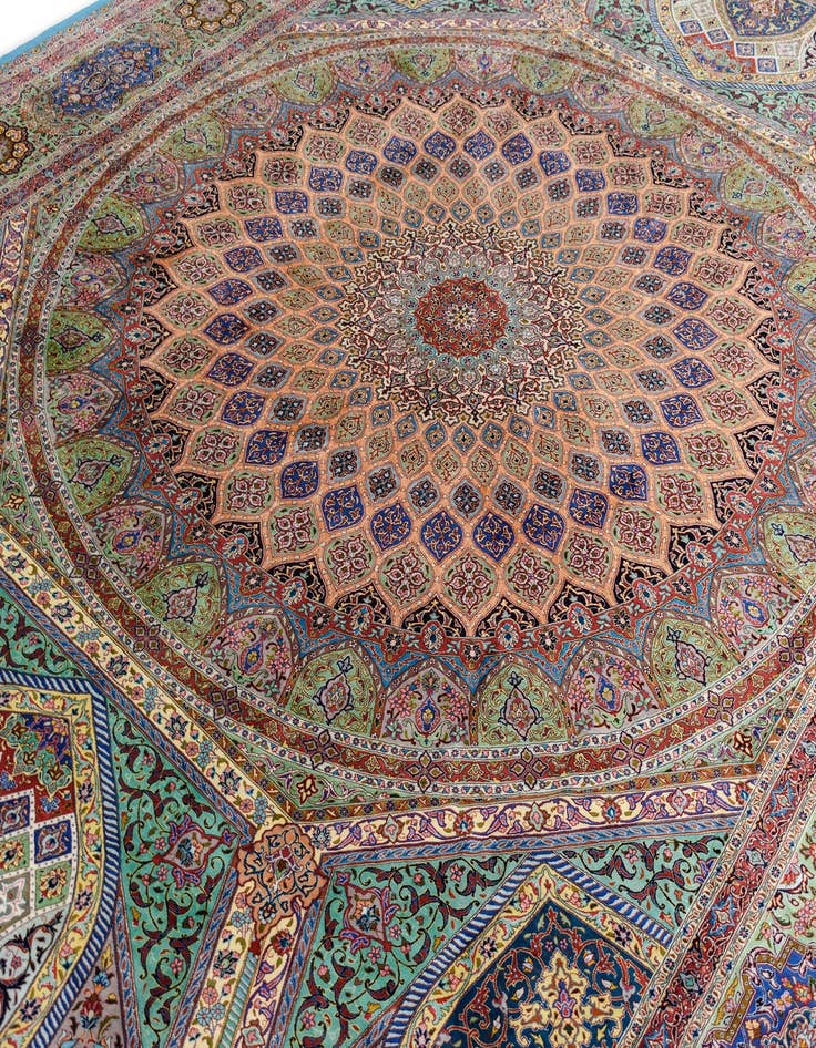 Detail image of 11' 3 x 16' 5 Ghom Silk Rug