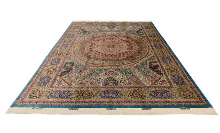 11' 3 x 16' 5 Ghom Silk Rug
