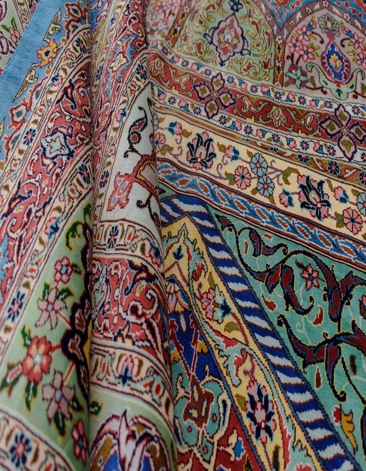 Detail image of 11' 3 x 16' 5 Ghom Silk Rug