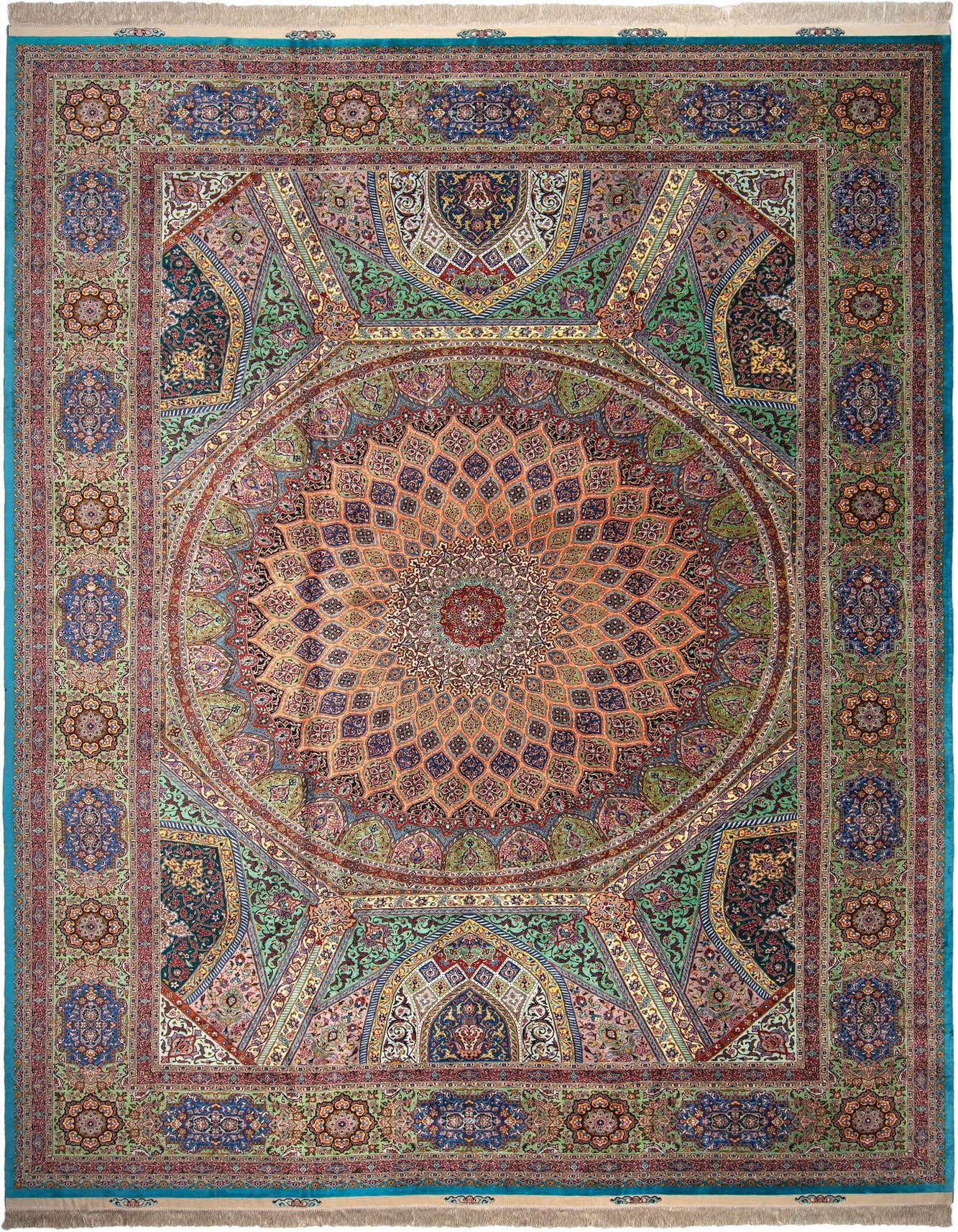 11' 3 x 16' 5 Ghom Silk Rug