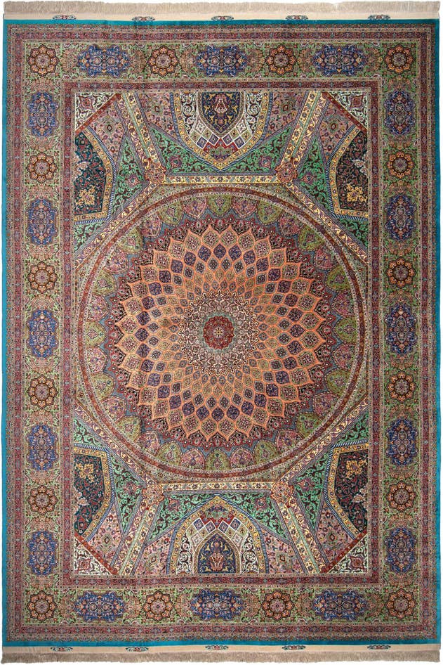 Detail image of 11' 3 x 16' 5 Ghom Silk Rug