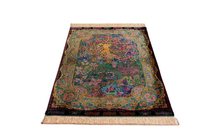 2' 7 x 4' 2 Ghom Silk Rug
