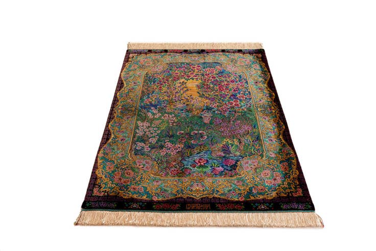 Detail image of 2' 7 x 4' 2 Ghom Silk Rug