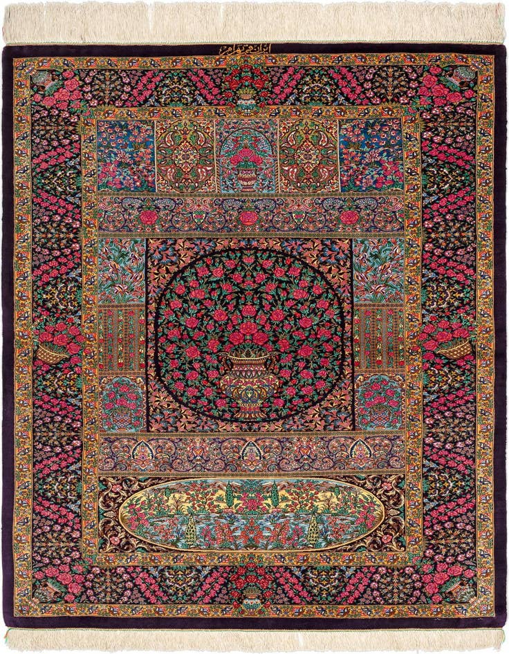 Detail image of 3' 3 x 5' 1 Ghom Silk Rug