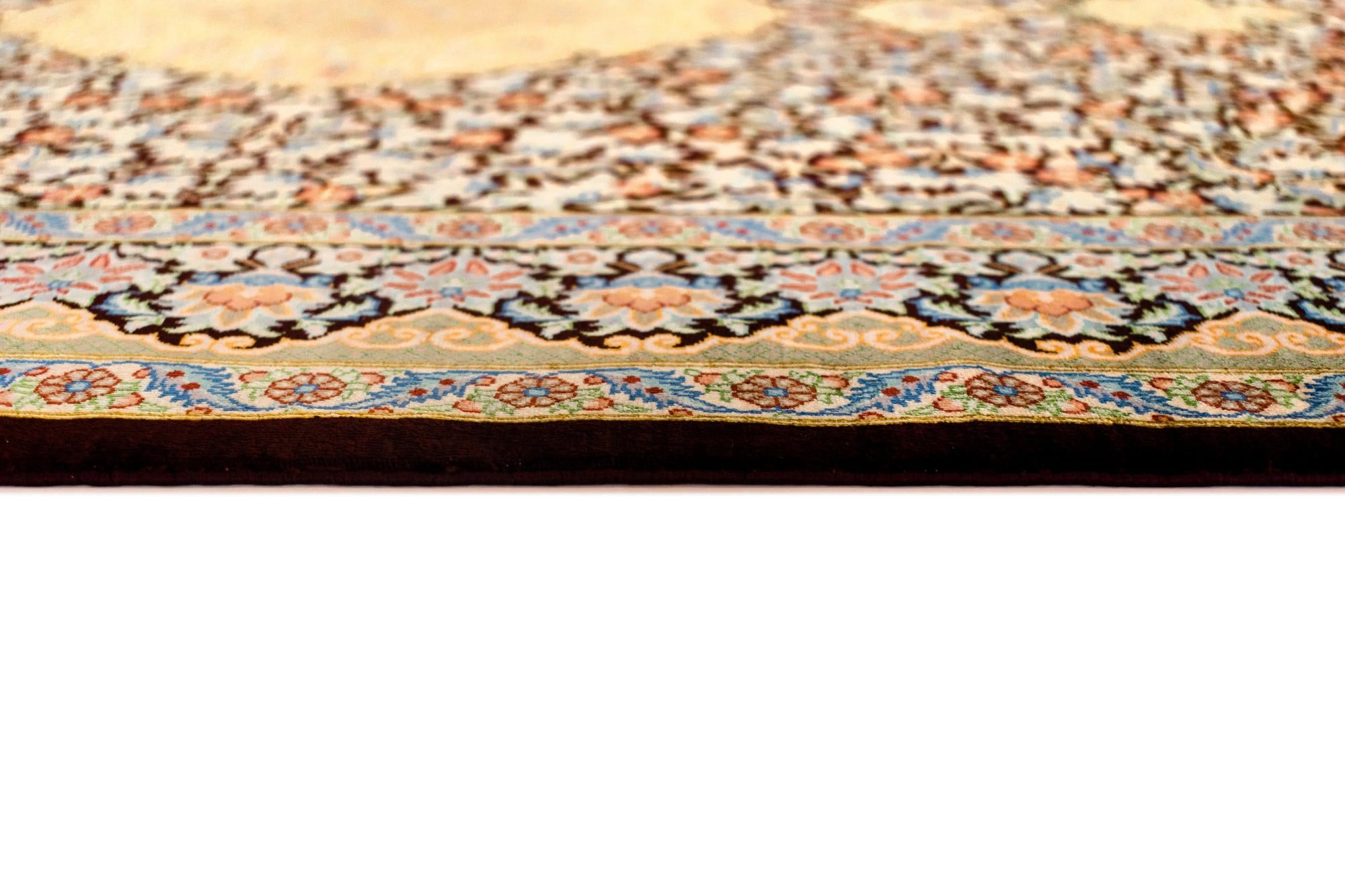 3' 4 x 4' 10 Ghom Silk Rug