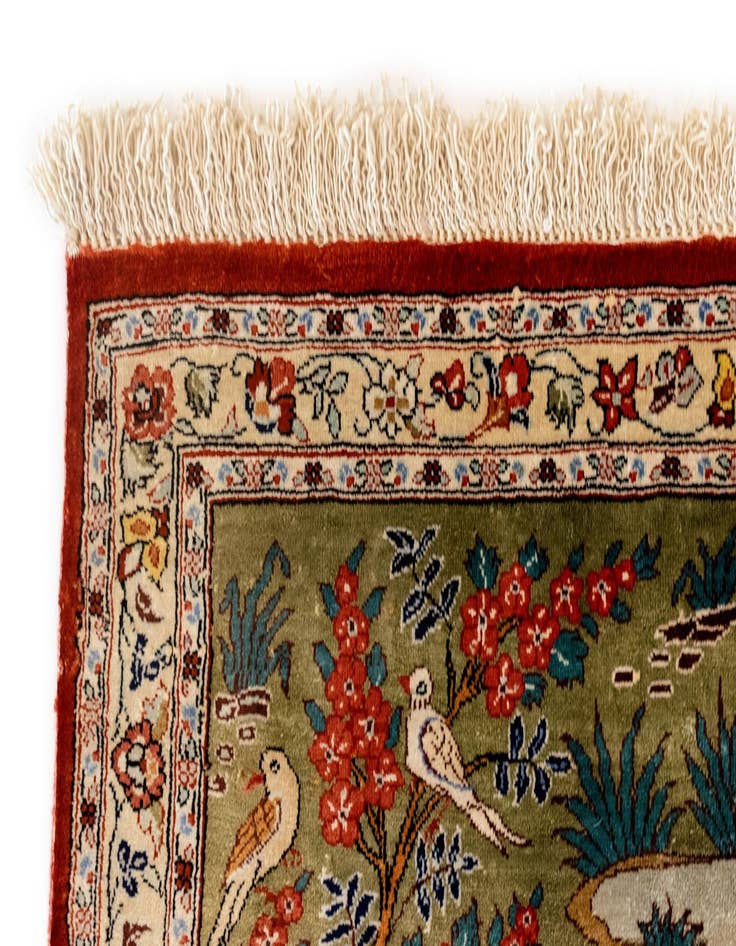 Detail image of 1' 7 x 2' 7 Ghom Silk Rug