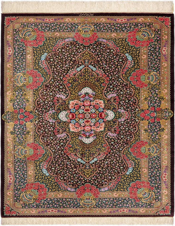 Detail image of 3' 3 x 5' 1 Ghom Silk Rug