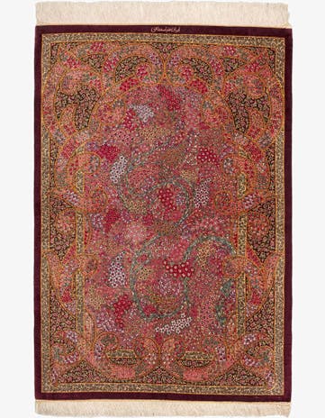 3' 3 x 4' 9 Ghom Silk Rug
